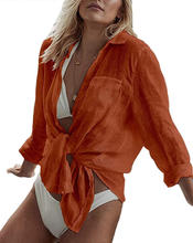 Carica l&#39;immagine nel visualizzatore di Gallery, Costume Da Bagno Donna Copricostume Mare Copribikini Sexy Camicia Maglia Tunic p
