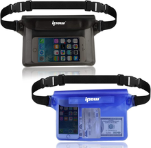 Carica l&#39;immagine nel visualizzatore di Gallery, 2 PZ Borsa Impermeabile Marsupio Impermeabile Mare Universale Chiusura a 3 Zip S
