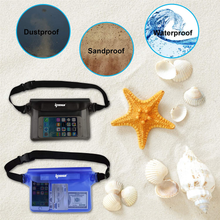 Carica l&#39;immagine nel visualizzatore di Gallery, 2 PZ Borsa Impermeabile Marsupio Impermeabile Mare Universale Chiusura a 3 Zip S
