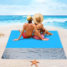 Carica l&#39;immagine nel visualizzatore di Gallery, Coperta Da Spiaggia, 200 X 210 Cm anti Sabbia Portatile Coperta Da Picnic Con 4

