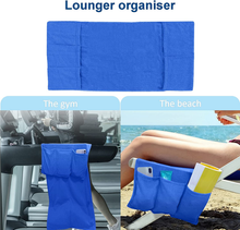 Carica l'immagine nel visualizzatore di Gallery, Telo Sdraio Con Tasche Cotone Spugna Telo Spiaggia Portatile per Asciugamano Let
