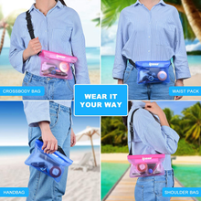 Carica l&#39;immagine nel visualizzatore di Gallery, 2 PZ Borsa Impermeabile Marsupio Impermeabile Mare Universale Chiusura a 3 Zip S
