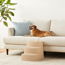 Carica l&#39;immagine nel visualizzatore di Gallery, Scala a Tre Gradini per Animali Domestici, Antiscivolo, per Cani E Gatti, Marron
