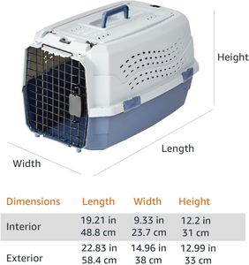 - Trasportino Rigido per Animali, 2 Sportelli, Carica Dall’Alto, 58 Cm