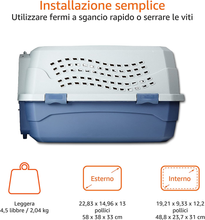 Carica l&#39;immagine nel visualizzatore di Gallery, - Trasportino Rigido per Animali, 2 Sportelli, Carica Dall’Alto, 58 Cm
