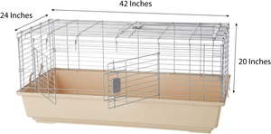 - Gabbia/Habitat per Piccoli Animali, Con Accessori - 104 X 21.5 X 57 Cm, Grande