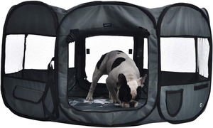 - Recinto Portatile per Animali Domestici, 114 Cm, Grigio
