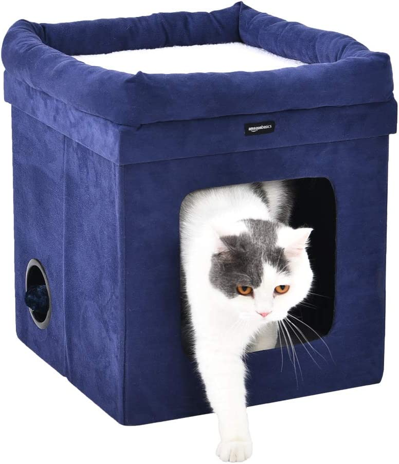 - Casetta Pieghevole per Gatto, Blu