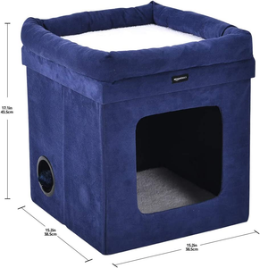 - Casetta Pieghevole per Gatto, Blu
