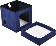 Carica l&#39;immagine nel visualizzatore di Gallery, - Casetta Pieghevole per Gatto, Blu

