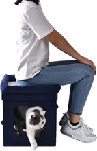 Carica l&#39;immagine nel visualizzatore di Gallery, - Casetta Pieghevole per Gatto, Blu
