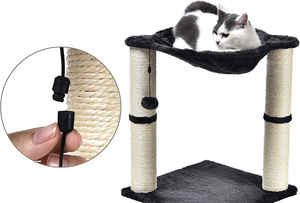 - Albero per Gatti Con Amaca E Palo Tiragraffi, 40,6 X 50,8 X 40,6 Cm, Grigio