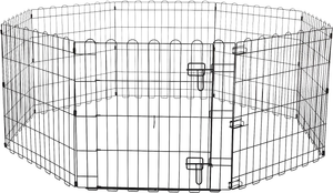 , Box per Esercizi per Cani E Animali Domestici, Pieghevole, in Metallo, Con Por