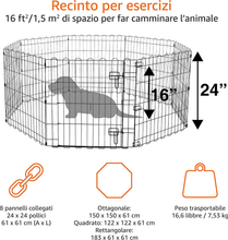 Carica l&#39;immagine nel visualizzatore di Gallery, , Box per Esercizi per Cani E Animali Domestici, Pieghevole, in Metallo, Con Por
