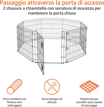 Carica l&#39;immagine nel visualizzatore di Gallery, , Box per Esercizi per Cani E Animali Domestici, Pieghevole, in Metallo, Con Por
