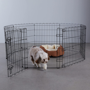 , Box per Esercizi per Cani E Animali Domestici, Pieghevole, in Metallo, Con Por