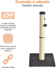 Carica l&#39;immagine nel visualizzatore di Gallery, - Palo Tiragraffi per Gatti, Medio, 40,6 X 40,6 X 81,28 Cm, Grigio
