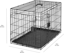 Carica l&#39;immagine nel visualizzatore di Gallery, Gabbia per Cani in Metallo, Pieghevole, Con Vassoio Di Base E Doppio Sportello,
