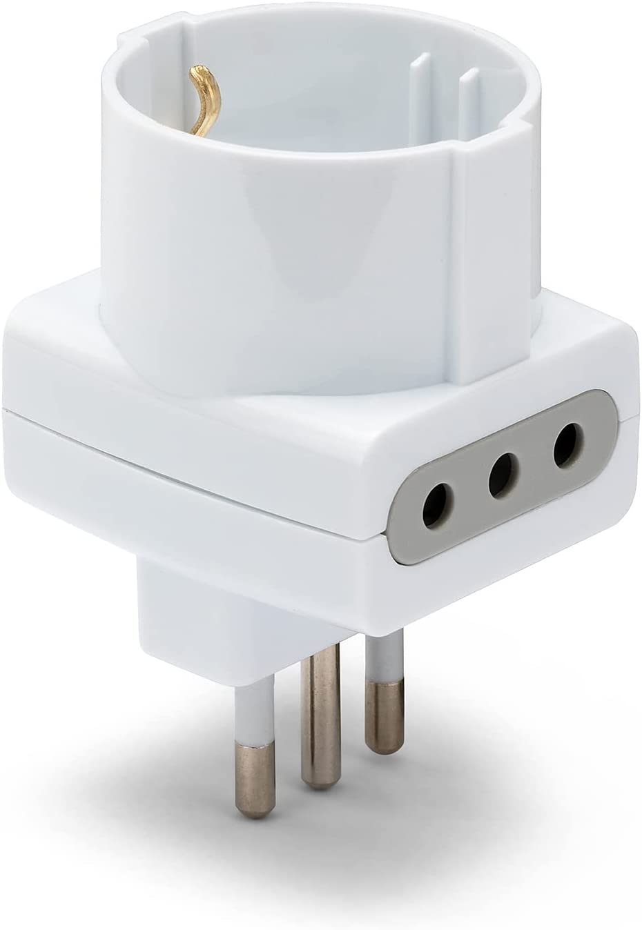 ADAPT-3-10S Adattatore Triplo 1 Presa Schuko 10/16A + 2 Prese 10A. Spina 10A, 1