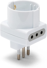 Carica l&#39;immagine nel visualizzatore di Gallery, ADAPT-3-10S Adattatore Triplo 1 Presa Schuko 10/16A + 2 Prese 10A. Spina 10A, 1
