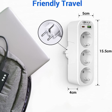 Carica l&#39;immagine nel visualizzatore di Gallery, Presa Multipla USB C, Multipresa Tripla Da Parete Salvaspazio Adattatore 3 Prese

