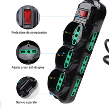 Carica l&#39;immagine nel visualizzatore di Gallery, Ciabatta Elettrica Multipresa Protetta,Surge Arrest,Con Interruttore Automatico
