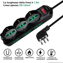 Carica l&#39;immagine nel visualizzatore di Gallery, Ciabatta Elettrica Multipresa Protetta,Surge Arrest,Con Interruttore Automatico
