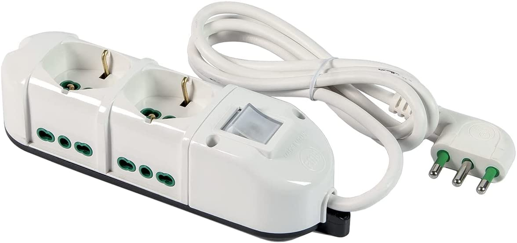 FANTON 481123-B Multipresa Con 2 Presa Bivalente Ciabatta Elettrica per Spine It