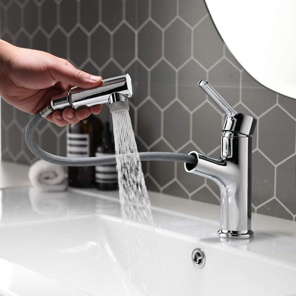 . by Amazon - Rubinetto Bagno Lavabo Con Doccetta Estraibile E Spruzzatore a Dop