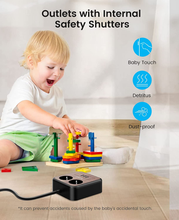 Carica l&#39;immagine nel visualizzatore di Gallery, Presa Multipla  Wood Grain 2 Slot Con USB, Presa Da Tavolo 5 in 1 2500 W/10 A, P
