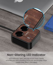 Carica l&#39;immagine nel visualizzatore di Gallery, Presa Multipla  Wood Grain 2 Slot Con USB, Presa Da Tavolo 5 in 1 2500 W/10 A, P
