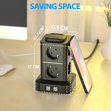 Carica l&#39;immagine nel visualizzatore di Gallery, Multipresa Verticale Ciabatta Multipresa Torretta 4 Porte USB E 8 Prese Con 3M D
