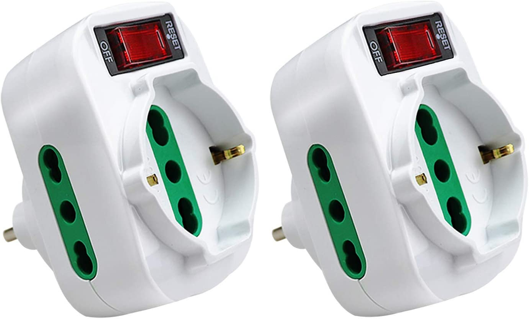 Adattatore Multipresa Tripla,Con Protezione Sovraccarico Ed Interruttore,Adattat