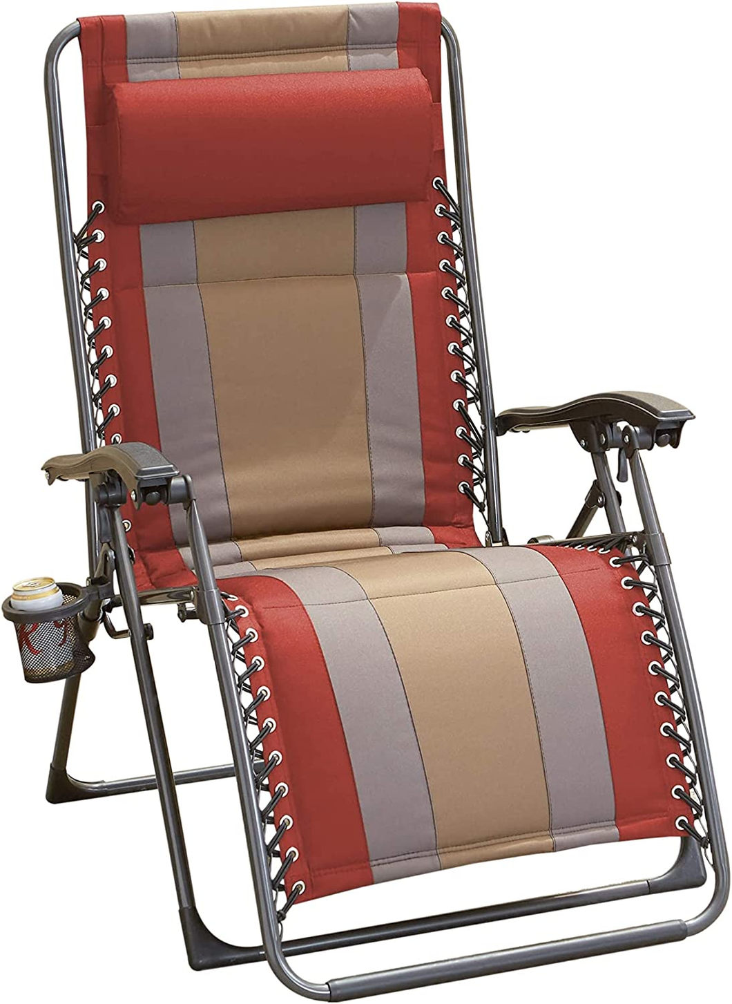 - Sedia a Sdraio Zero Gravity, Imbottita, per Esterni, 100 X 76 X 112 Cm, Rosso