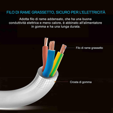 Carica l&#39;immagine nel visualizzatore di Gallery, Multipresa Ciabatta Elettrica 6 Posti 10/16A Bipasso Schuko 250V Max:2500W Con I
