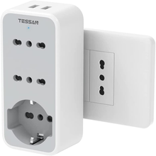Carica l&#39;immagine nel visualizzatore di Gallery, Presa Multipla Salvaspazio,  Prese Multiple Elettriche Con 1 Polivalenti E 2 Biv
