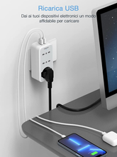 Carica l&#39;immagine nel visualizzatore di Gallery, Presa Multipla Salvaspazio,  Prese Multiple Elettriche Con 1 Polivalenti E 2 Biv
