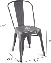 Carica l&#39;immagine nel visualizzatore di Gallery, - Set Da 4, Sedie Da Pranzo in Metallo, Grigio Scuro

