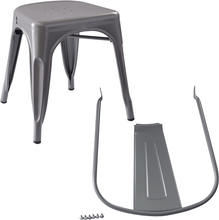 Carica l&#39;immagine nel visualizzatore di Gallery, - Set Da 4, Sedie Da Pranzo in Metallo, Grigio Scuro
