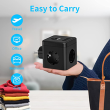 Carica l&#39;immagine nel visualizzatore di Gallery, Multipresa Cubo, Con 3 Prese AC （2500W / 10A） E 3 Prese USB, Con Interruttore a

