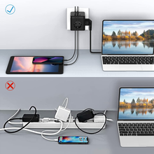Carica l&#39;immagine nel visualizzatore di Gallery, Multipresa Cubo, Con 3 Prese AC （2500W / 10A） E 3 Prese USB, Con Interruttore a
