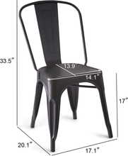 Carica l&#39;immagine nel visualizzatore di Gallery, - Set Da 4, Sedie Da Pranzo in Metallo, Colore Nero
