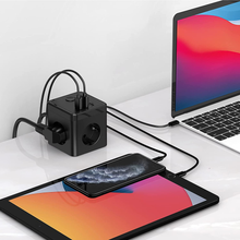 Carica l&#39;immagine nel visualizzatore di Gallery, Multipresa Cubo, Con 3 Prese AC （2500W / 10A） E 3 Prese USB, Con Interruttore a
