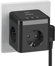 Carica l&#39;immagine nel visualizzatore di Gallery, Multipresa Cubo, Con 3 Prese AC （2500W / 10A） E 3 Prese USB, Con Interruttore a
