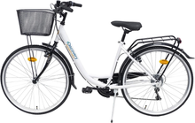Carica l&#39;immagine nel visualizzatore di Gallery, Discovery City Bicicletta Donna, Con Campanello E Cestino Sul Davanti, Bianco (W
