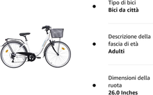 Carica l&#39;immagine nel visualizzatore di Gallery, Discovery City Bicicletta Donna, Con Campanello E Cestino Sul Davanti, Bianco (W

