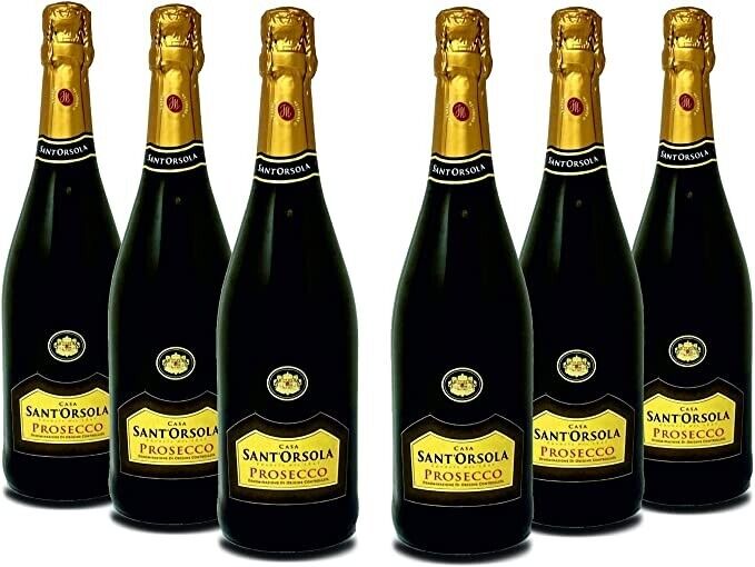 Sant'Orsola Prosecco Doc Extra Dry - Bollicine Italiane - Pacco da 6 X 750ml