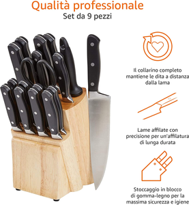 - Set Premium Di Coltelli Con Ceppo, 9 Pezzi