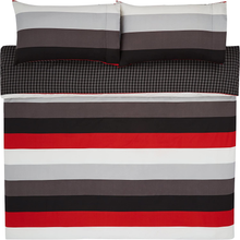 Carica l&#39;immagine nel visualizzatore di Gallery, - Set Copripiumino in Microfibra, 230 X 220 Cm, Rosso a Strisce (Red Simple Stri
