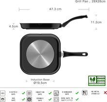 Carica l&#39;immagine nel visualizzatore di Gallery, Bistecchiera Antiaderente a Induzione - Alluminio Pressofuso - 28 Cm

